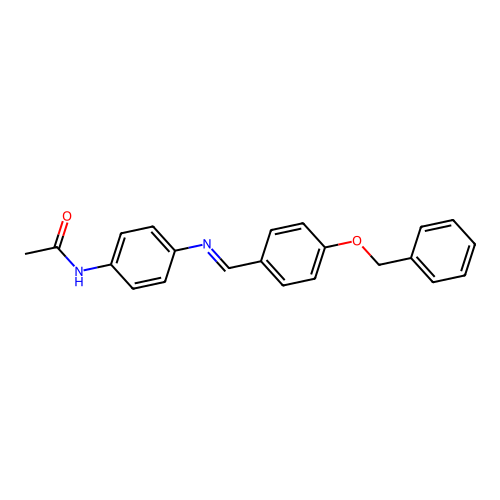 N-(4-{[4-(benzyloxy)benzylidene]amino}phenyl)acetamide structure