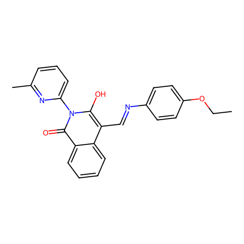 (4E)-4-[(4-ethoxyanilino)methylidene]-2-(6-methylpyridin-2-yl)isoquinoline-1,3-dione structure
