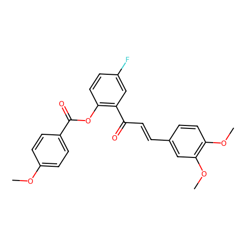 2-[(2E)-3-(3,4-dimethoxyphenyl)prop-2-enoyl]-4-fluorophenyl 4-methoxybenzoate structure