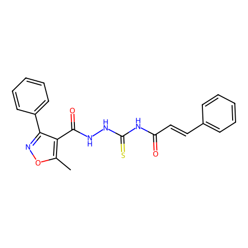 (E)-N-[N'-(5-Methyl-3-phenyl-isoxazole-4-carbonyl)-hydrazinocarbothioyl]-3-phenyl-acrylamide structure