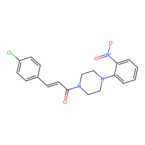 (2E)-3-(4-chlorophenyl)-1-[4-(2-nitrophenyl)piperazin-1-yl]prop-2-en-1-one structure