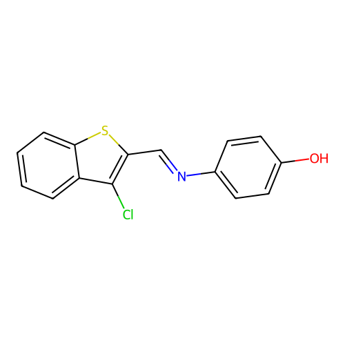 4-[(3-Chloro-1-benzothiophen-2-yl)methylideneamino]phenol structure