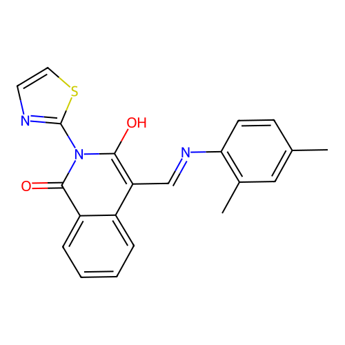(4E)-4-[(2,4-dimethylanilino)methylidene]-2-(1,3-thiazol-2-yl)isoquinoline-1,3-dione structure