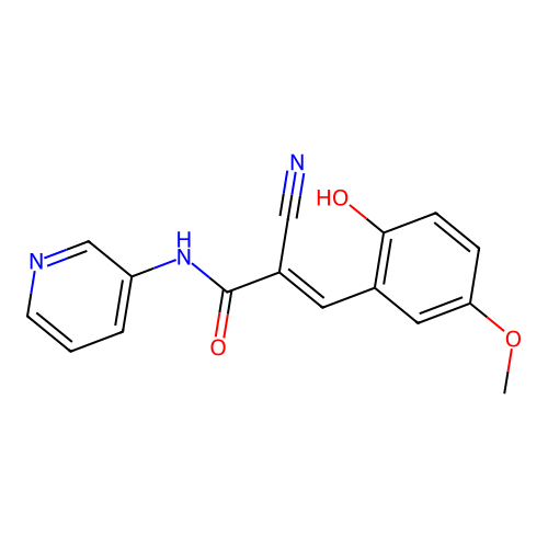 (E)-2-Cyano-3-(2-hydroxy-5-methoxy-phenyl)-N-pyridin-3-yl-acrylamide structure