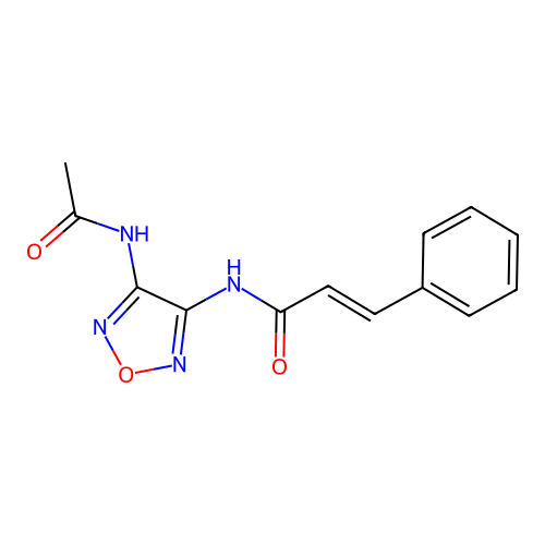 (E)-N-(4-Acetylamino-furazan-3-yl)-3-phenyl-acrylamide structure