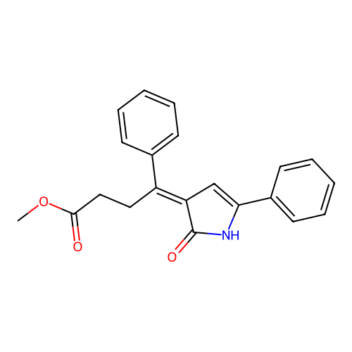 methyl (4E)-4-(2-oxo-5-phenyl-1H-pyrrol-3-ylidene)-4-phenylbutanoate structure