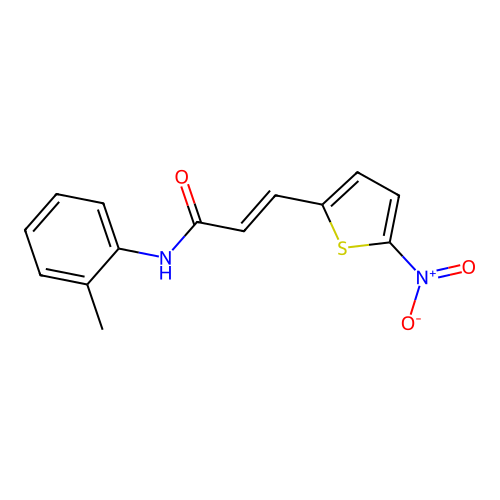 (E)-N-(2-methylphenyl)-3-(5-nitrothiophen-2-yl)prop-2-enamide structure