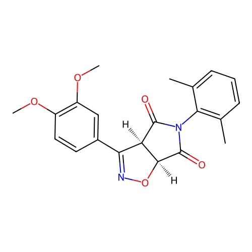 (3aR,6aS)-3-(3,4-dimethoxyphenyl)-5-(2,6-dimethylphenyl)-3a,6a-dihydropyrrolo[3,4-d][1,2]oxazole-4,6-dione structure