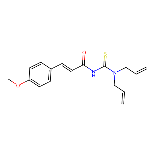 N,N-diallyl-N'-[3-(4-methoxyphenyl)acryloyl]thiourea structure