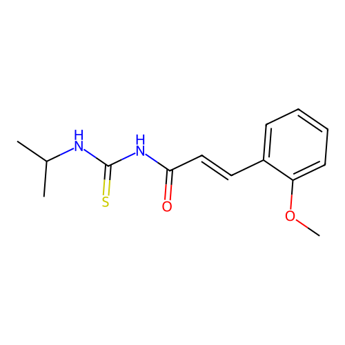 N-isopropyl-N'-[3-(2-methoxyphenyl)acryloyl]thiourea structure
