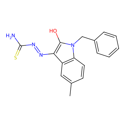 [(Z)-(1-benzyl-5-methyl-2-oxoindol-3-ylidene)amino]thiourea structure