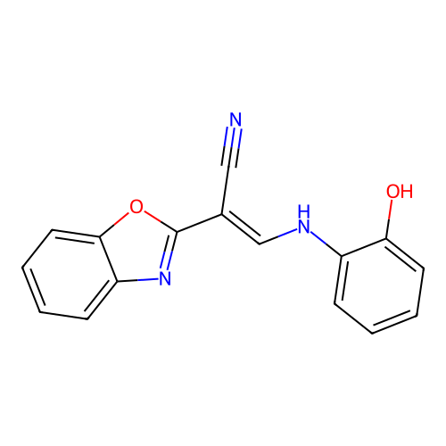 2-(1,3-Benzoxazol-2-yl)-3-(2-hydroxyanilino)acrylonitrile structure