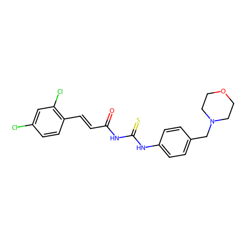 (E)-3-(2,4-dichlorophenyl)-N-((4-(morpholinomethyl)phenyl)carbamothioyl)acrylamide structure