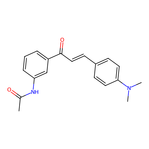 N-(3-{3-[4-(dimethylamino)phenyl]acryloyl}phenyl)acetamide structure