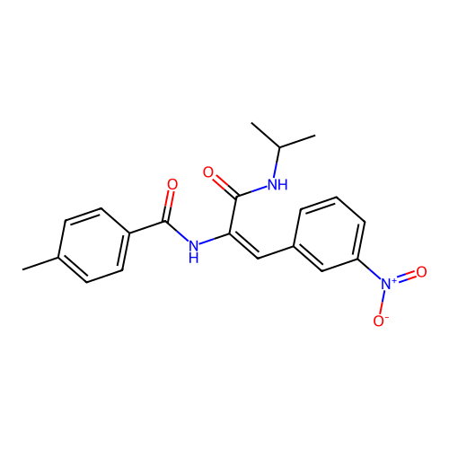N-[(E)-1-[(isopropylamino)carbonyl]-2-(3-nitrophenyl)ethenyl]-4-methylbenzamide structure