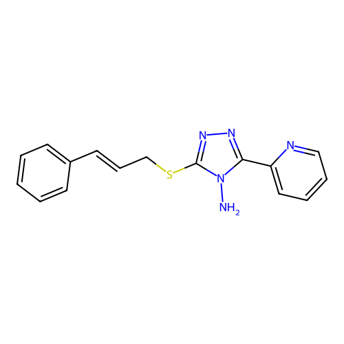 3-(Cinnamylthio)-5-(2-pyridinyl)-4H-1,2,4-triazol-4-amine structure