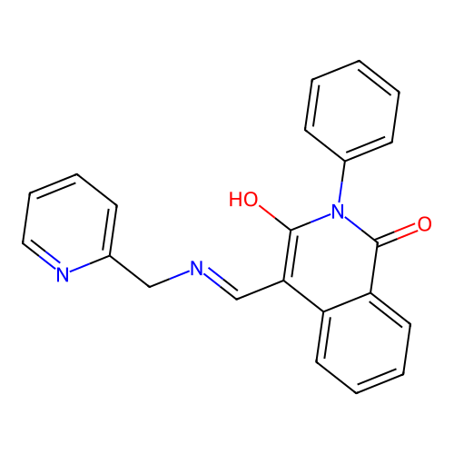 2-phenyl-4-[(pyridin-2-ylmethylamino)methylidene]isoquinoline-1,3-dione structure