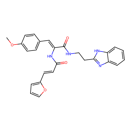 (2Z)-N-[2-(1H-benzimidazol-2-yl)ethyl]-2-{[(2E)-3-(furan-2-yl)prop-2-enoyl]amino}-3-(4-methoxyphenyl)prop-2-enamide structure