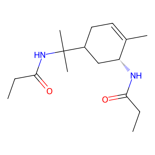 N-((1R,5S)-2-methyl-5-(2-propionamidopropan-2-yl)cyclohex-2-en-1-yl)propionamide structure