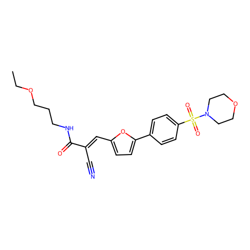 2-cyano-N-(3-ethoxypropyl)-3-{5-[4-(morpholine-4-sulfonyl)phenyl]furan-2-yl}prop-2-enamide structure