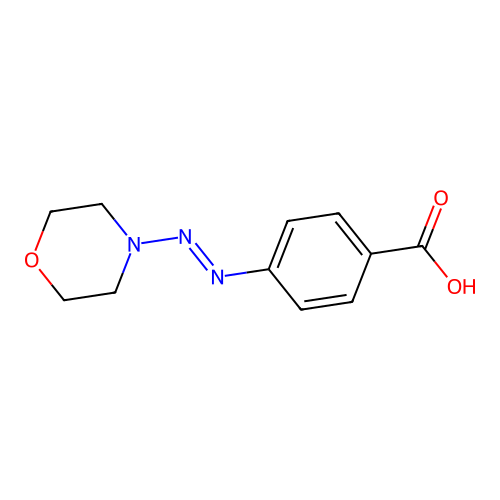 4-[(E)-morpholin-4-yldiazenyl]benzoic acid structure