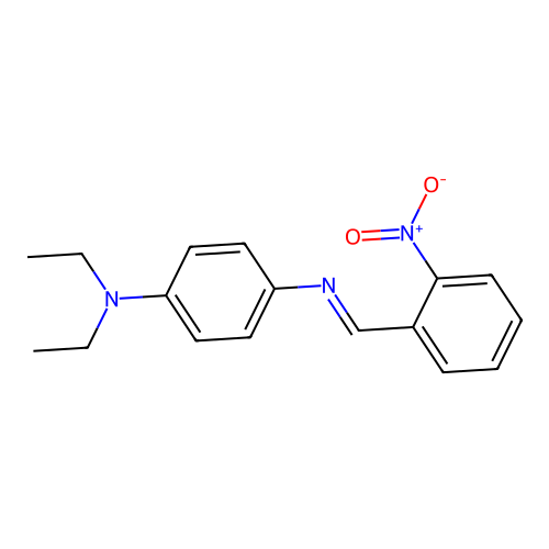 N~1~,N~1~-diethyl-N~4~-(2-nitrobenzylidene)-1,4-benzenediamine structure