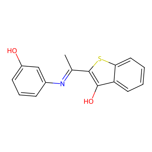 (2Z)-2-[1-(3-hydroxyanilino)ethylidene]-1-benzothiophen-3-one structure