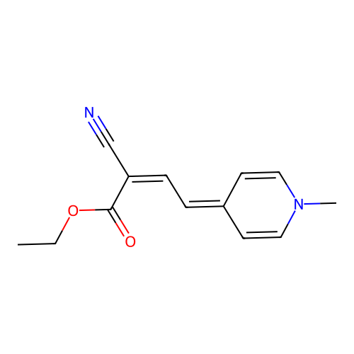 ethyl (Z)-2-cyano-4-(1-methylpyridin-4-ylidene)but-2-enoate structure