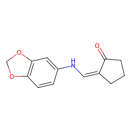(2Z)-2-[(1,3-benzodioxol-5-ylamino)methylidene]cyclopentanone structure