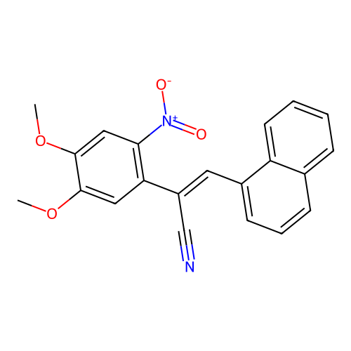 (Z)-2-(4,5-Dimethoxy-2-nitro-phenyl)-3-naphthalen-1-yl-acrylonitrile structure