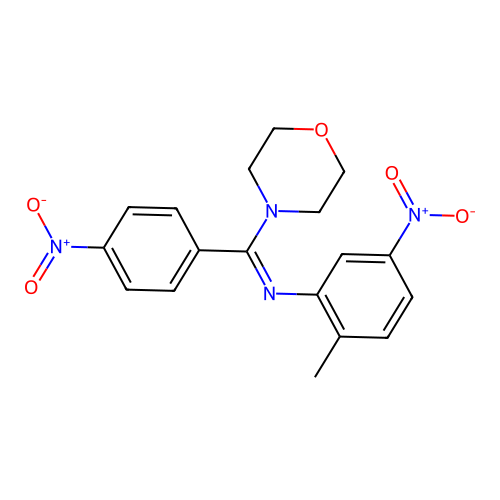 2-methyl-N-[(E)-morpholin-4-yl(4-nitrophenyl)methylidene]-5-nitroaniline structure