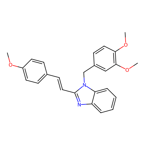 1-[(3,4-dimethoxyphenyl)methyl]-2-[(E)-2-(4-methoxyphenyl)ethenyl]benzimidazole structure