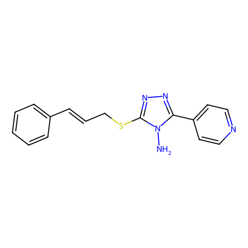 3-(Cinnamylthio)-5-(4-pyridinyl)-4H-1,2,4-triazol-4-amine structure