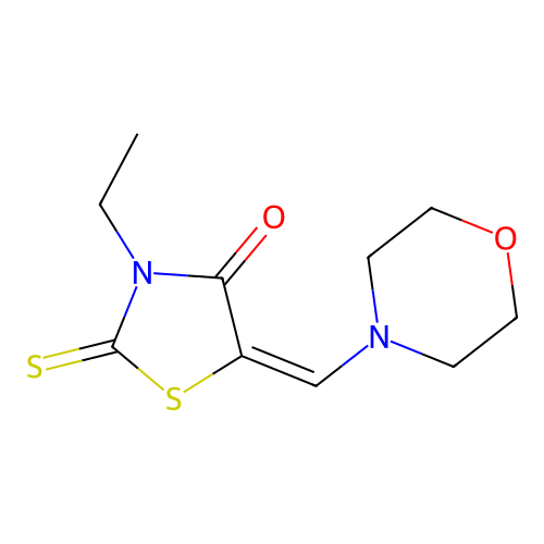 (E)-3-ethyl-5-(morpholinomethylene)-2-thioxothiazolidin-4-one structure