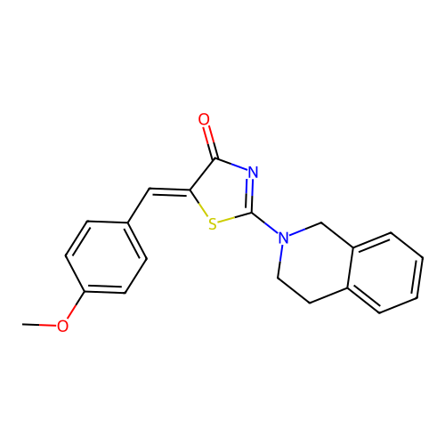 (Z)-2-(3,4-dihydroisoquinolin-2(1H)-yl)-5-(4-methoxybenzylidene)thiazol-4(5H)-one structure