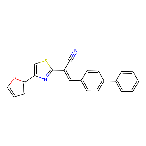 (E)-3-Biphenyl-4-yl-2-(4-furan-2-yl-thiazol-2-yl)-acrylonitrile structure