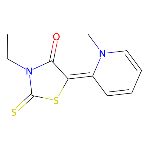 3-ethyl-5-(1-methylpyridin-2(1H)-ylidene)-2-thioxothiazolidin-4-one structure