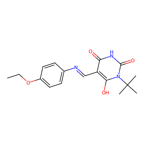1-Tert-butyl-5-[(4-ethoxyanilino)methylidene]-1,3-diazinane-2,4,6-trione structure