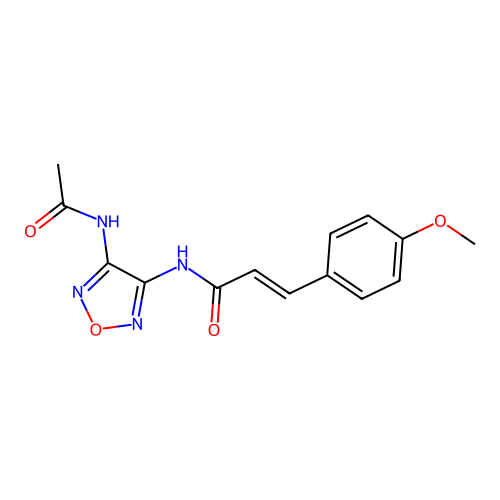 (E)-N-(4-Acetylamino-furazan-3-yl)-3-(4-methoxy-phenyl)-acrylamide structure