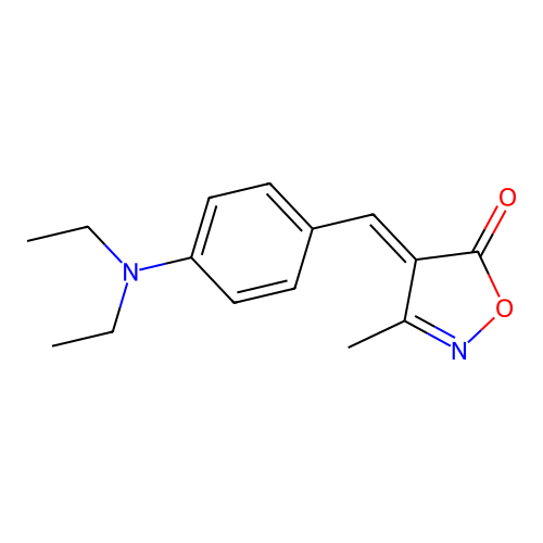(E)-4-(4-(diethylamino)benzylidene)-3-methylisoxazol-5(4H)-one structure