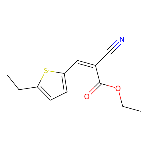 Ethyl 2-cyano-3-(5-ethyl-2-thienyl)acrylate structure
