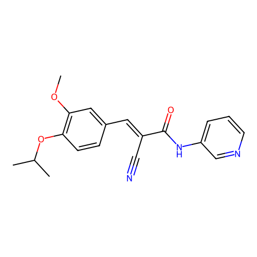 (E)-2-Cyano-3-(4-isopropoxy-3-methoxy-phenyl)-N-pyridin-3-yl-acrylamide structure