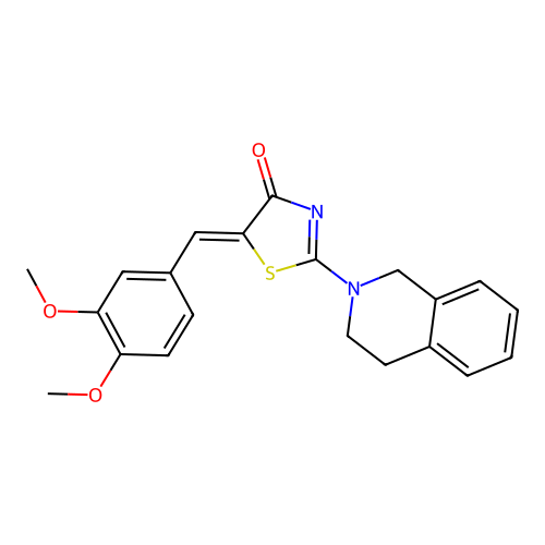 (Z)-2-(3,4-dihydroisoquinolin-2(1H)-yl)-5-(3,4-dimethoxybenzylidene)thiazol-4(5H)-one structure