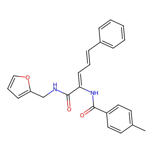 N-{(1Z,3E)-1-[(Furan-2-ylmethyl)-carbamoyl]-4-phenyl-buta-1,3-dienyl}-4-methyl-benzamide structure