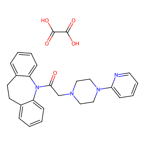1-(10,11-dihydro-5H-dibenzo[b,f]azepin-5-yl)-2-(4-(pyridin-2-yl)piperazin-1-yl)ethanone oxalate structure