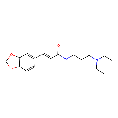 3-(1,3-benzodioxol-5-yl)-N-[3-(diethylamino)propyl]acrylamide structure