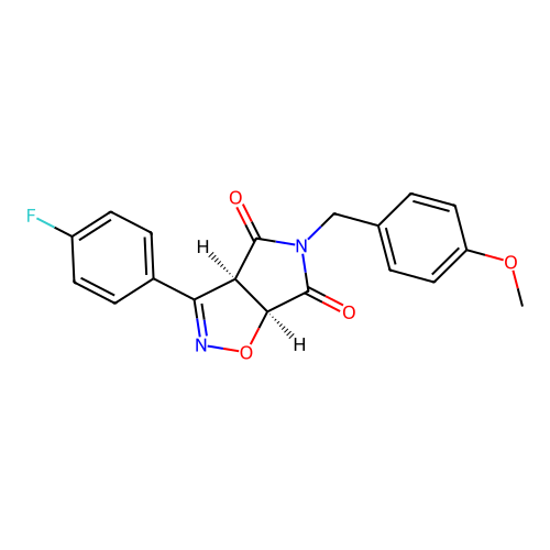 (3aR,6aS)-3-(4-fluorophenyl)-5-(4-methoxybenzyl)-3aH-pyrrolo[3,4-d]isoxazole-4,6(5H,6aH)-dione structure