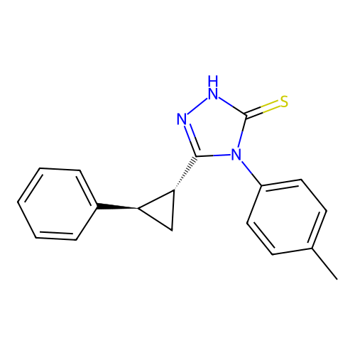 5-((1R,2R)-2-Phenyl-cyclopropyl)-4-p-tolyl-4H-[1,2,4]triazole-3-thiol structure