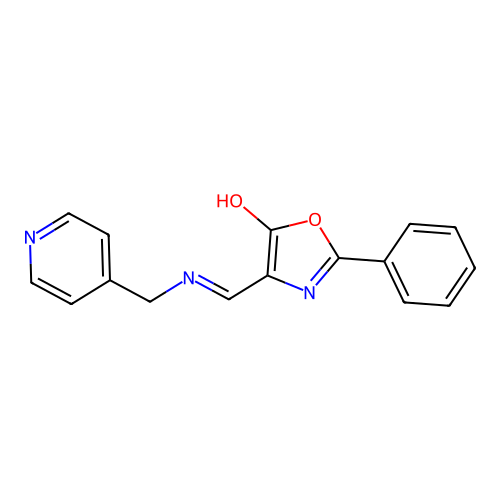 (4Z)-2-phenyl-4-{[(pyridin-4-ylmethyl)amino]methylidene}-1,3-oxazol-5(4H)-one structure