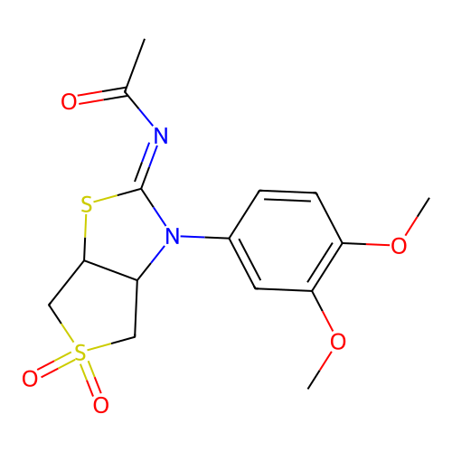 (Z)-N-(3-(3,4-dimethoxyphenyl)-5,5-dioxidotetrahydrothieno[3,4-d]thiazol-2(3H)-ylidene)acetamide structure